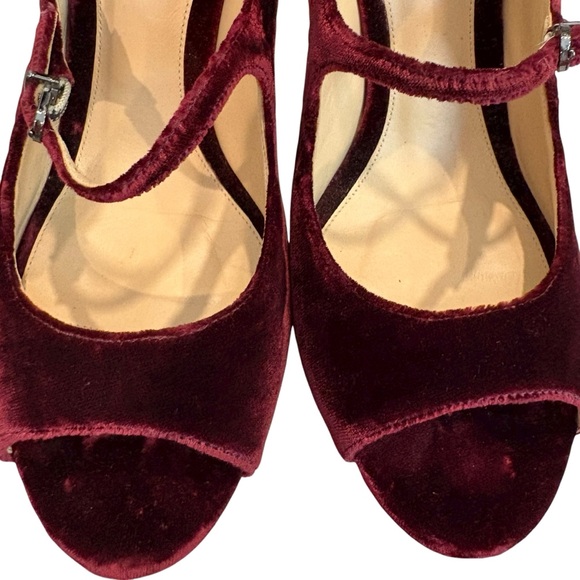 Alexandre Birman Kyle Velvet Mary Jane Block Heels Pumps Burgundy, EU 38.5/8.5 - Picture 11 of 15